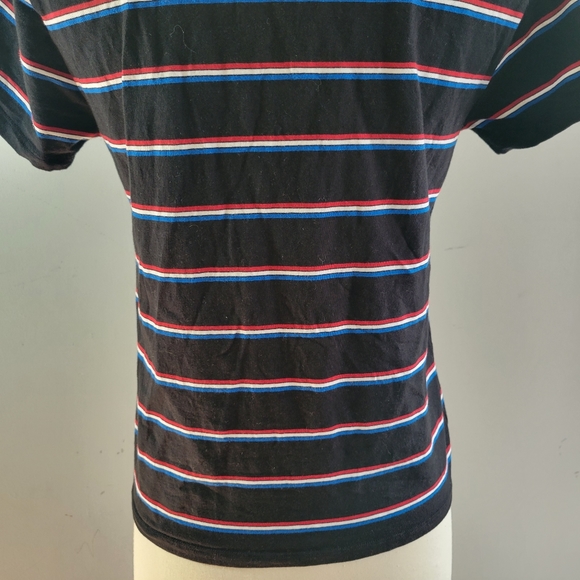 ATM Women's Short Sleeve Stripe Pima Cotton Jersey Fitted Baby T Shirt L - Picture 3 of 13